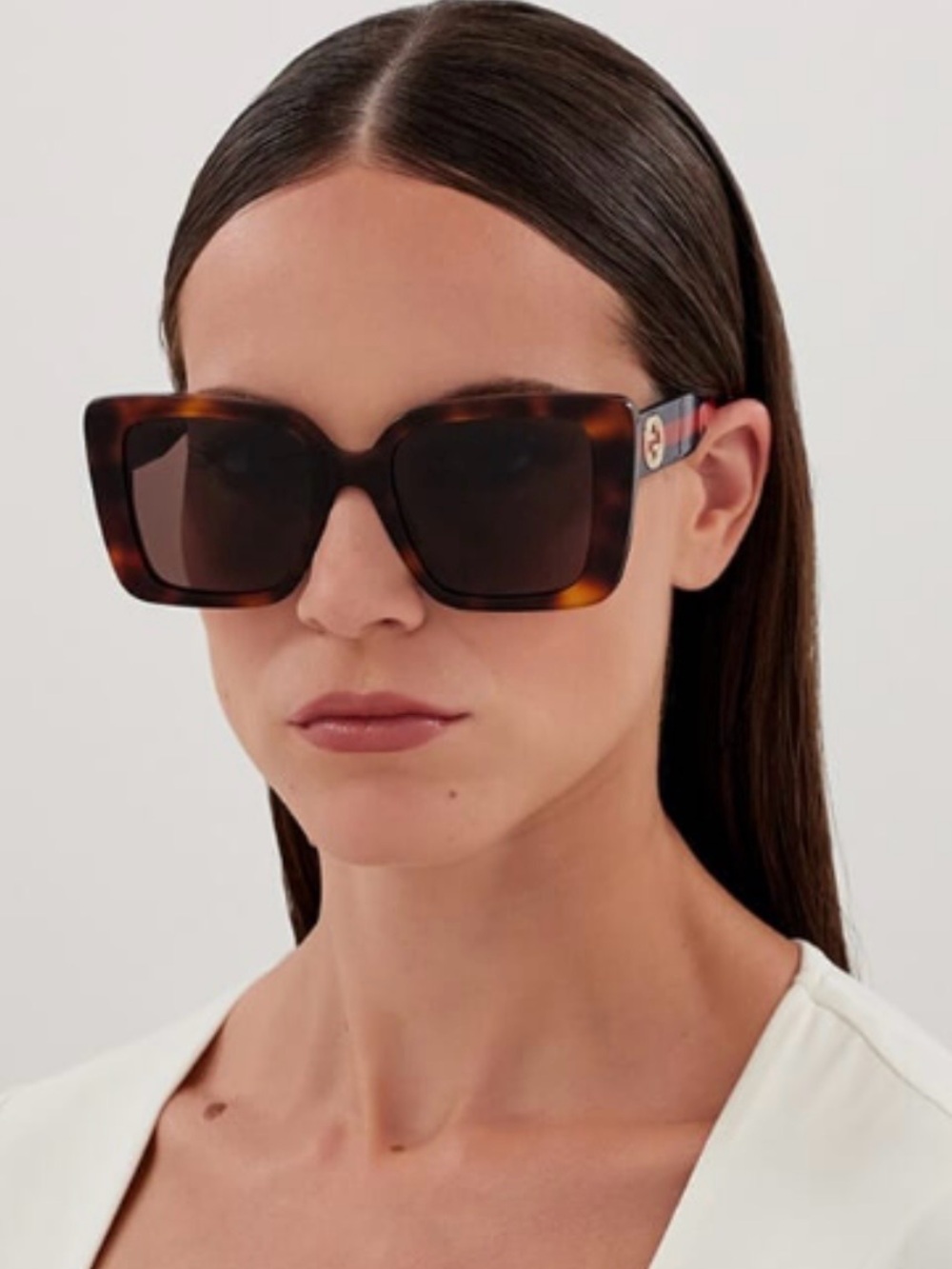 Gucci Oversized Tortoiseshell Square Sunglasses - Brown/Amber 100% Authentic